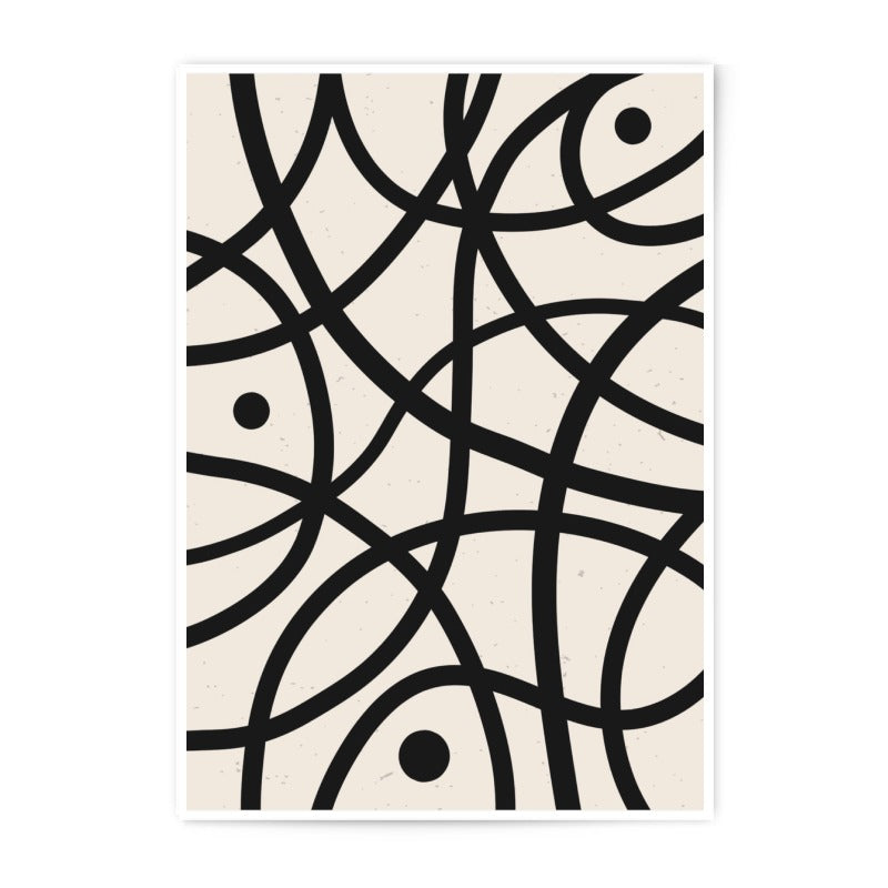 Abstract Circles Photographic Print, Modern Wall Art, Black and Beige Minimalist Decor, Contemporary Home Decor, Printable Art - Tawshia