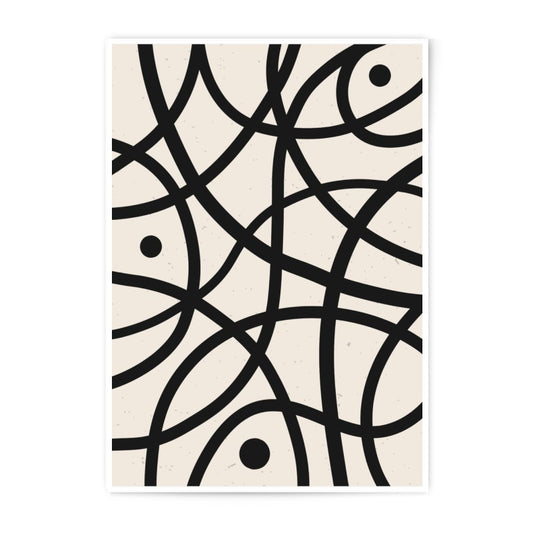Abstract Circles Photographic Print, Modern Wall Art, Black and Beige Minimalist Decor, Contemporary Home Decor, Printable Art - Tawshia