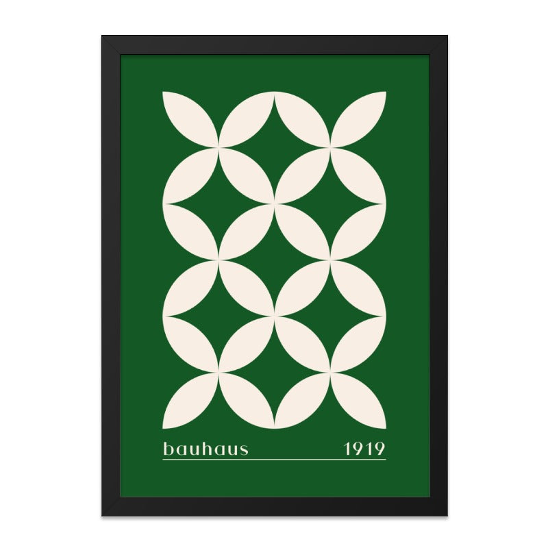 Bauhaus Wall Art, 1919 Print, Geometric Wall Decor, Modern Art Print, Abstract Poster, Minimalist Art, Green Beige Wall Hanging - Tawshia
