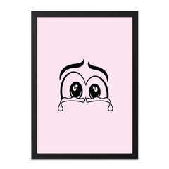 Crying Eyes Wall Art, Cartoon Tears Print, Emotional Expression Decor, Cute Pink Wall Decor, Starry Eyed Wall Art, Unique Wall Hanging - Tawshia