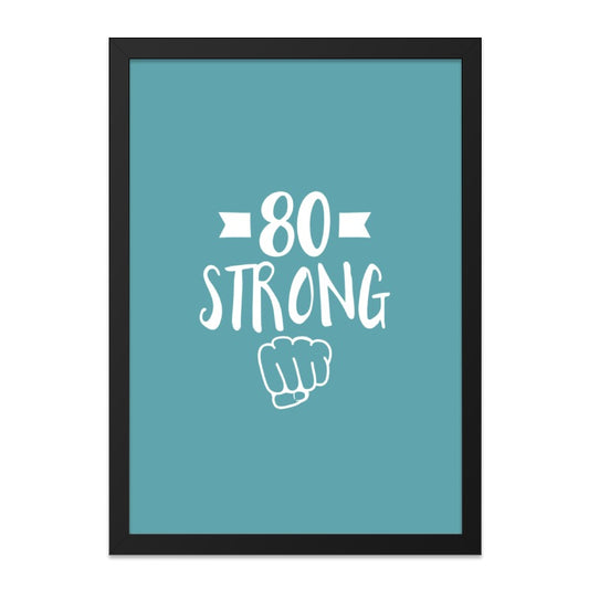 80th Birthday Gift Wall Art, 80 Strong Wall Decor, Eighty Birthday Printable, Milestone Birthday Art, Birthday Gift Idea for Dad - Tawshia