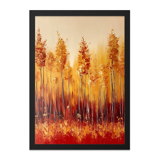 Abstract Trees Wall Art, Autumn Colors Painting, Modern Forest Print, Textured Tree Artwork, Contemporary Nature Home Decor - Tawshia