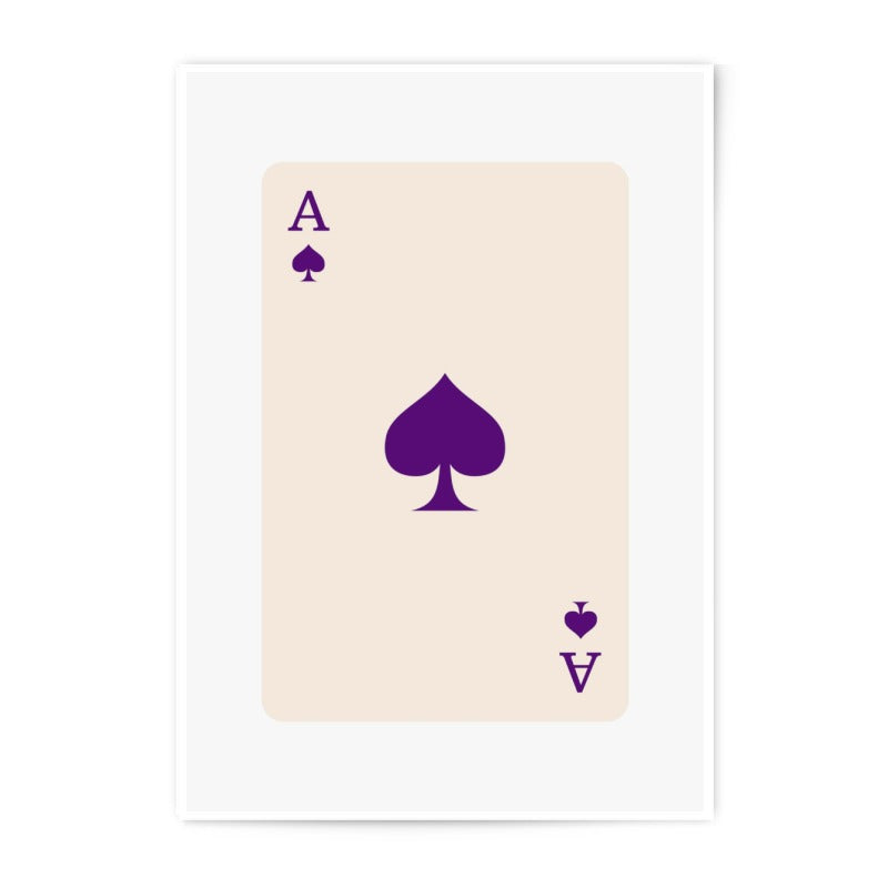 Ace of Spades Photographic Print, Card Art Print, Minimalist Playing Card Wall Art, Game Room Decor, Casino Decor, Gambling Art - Tawshia