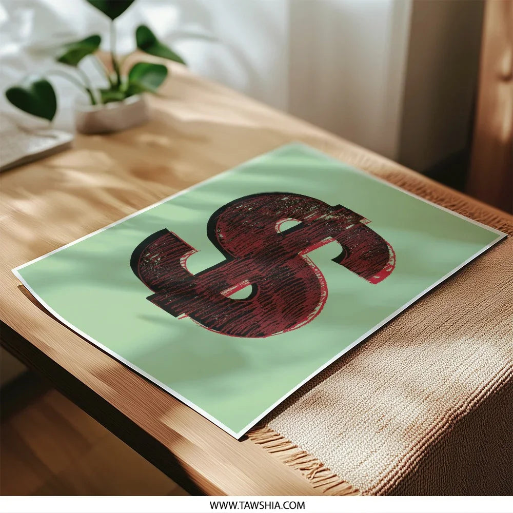 Dollar Sign Photographic Print, Money Wall Art, Finance Decor, Economy Symbol Print, Investment Gift, Office Art, Modern Wall Decor - Tawshia