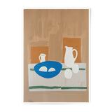 Still Life Photographic Print, Kitchen Art, Modern Art Print, Eggs Art Print, Blue Bowl Art, Jug Art, Minimalist Art, Wall Decor - Tawshia