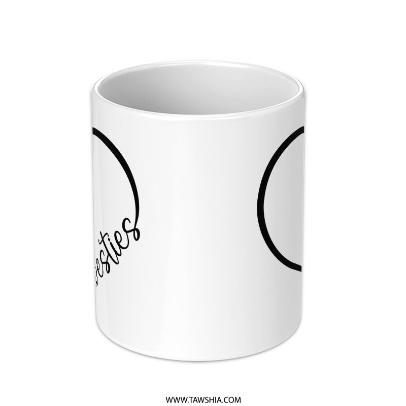 Besties Heart Mug, Friendship Mug, Best Friend Gift Idea, Gift for Best Friend, Heart Mug, Friends Forever Mug, Personalized Mug - Tawshia