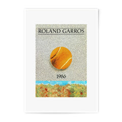 Roland Garros 1986 Photographic Print, Tennis Art Print, Sports Wall Art, Tennis Ball Poster, French Open Decor, Tennis Gift Idea - Tawshia