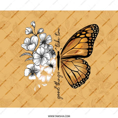 Monarch Butterfly Mouse Pad, Floral Decor, Inspirational Quote, Desk Accessories, Office Decor, Aesthetic Mousepad - Tawshia