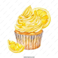 Lemon Cupcake Pinback Button, Watercolor Style, Cute Foodie Button, Sweet Treat Badge, Dessert Button, Chef Gift, Baker Gift, Yummy Button - Tawshia