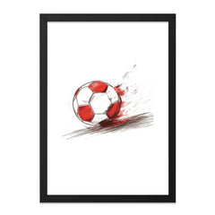 Soccer Wall Art Print, Football Poster, Sports Art, Red White Decor, Kids Room Art, Teen Boy Gift, Game Room Decor - Tawshia