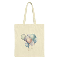 Pastel Balloons Tote Bag, Watercolor Balloon Art, Cute Party Bag, Colorful Balloons, Aesthetic Canvas Bag, Gift For Her, Pastel Colors - Tawshia