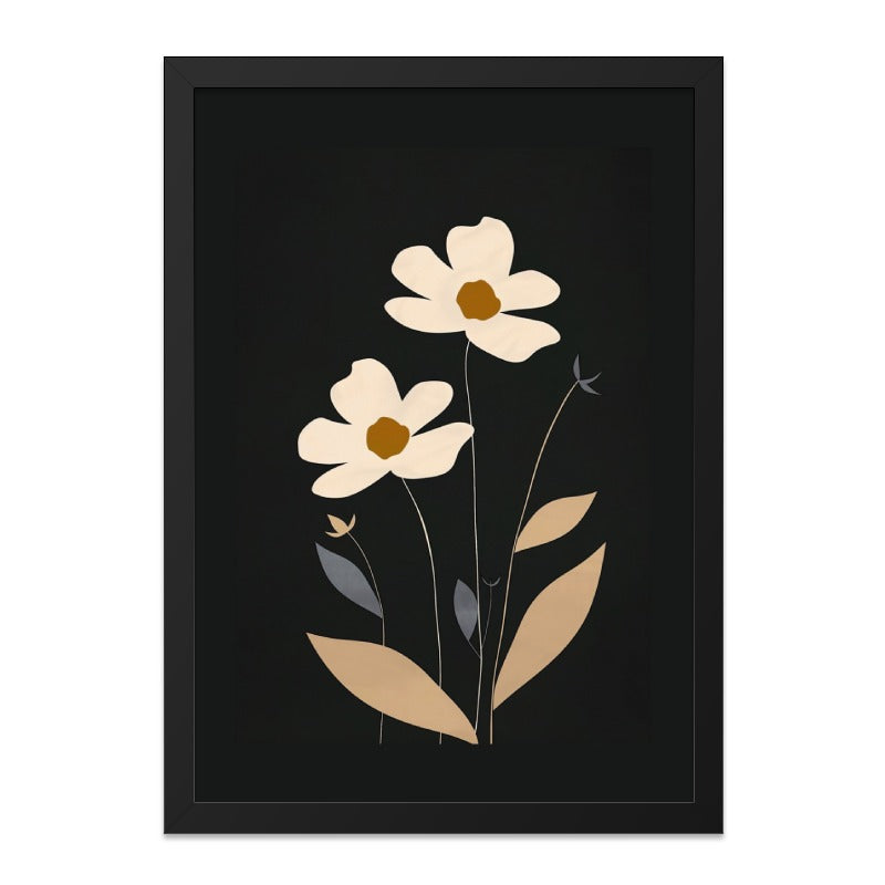 Minimalist Flower Wall Art, Floral Botanical Print, Modern Home Decor, Abstract Plant Art, Neutral Tones, Simple Flower Design - Tawshia