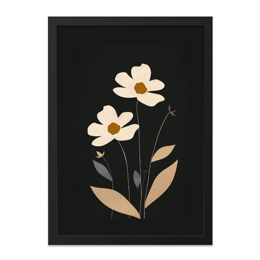 Minimalist Flower Wall Art, Floral Botanical Print, Modern Home Decor, Abstract Plant Art, Neutral Tones, Simple Flower Design - Tawshia