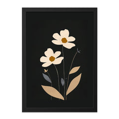 Minimalist Flower Wall Art, Floral Botanical Print, Modern Home Decor, Abstract Plant Art, Neutral Tones, Simple Flower Design - Tawshia