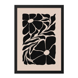 Abstract Flower Wall Art, Floral Print, Botanical Art Print, Minimalist Art, Modern Home Decor, Black and Beige Wall Art - Tawshia