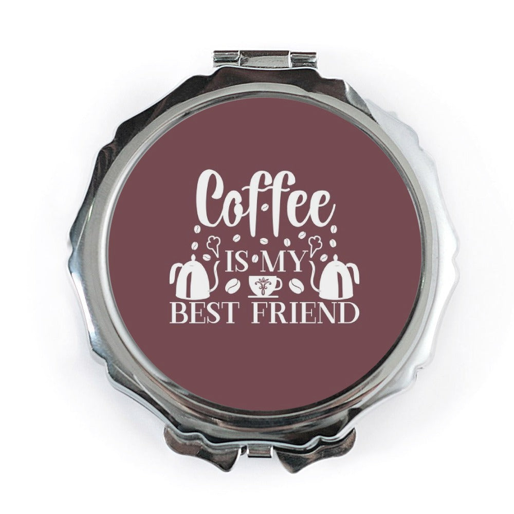 Coffee Lover Pocket Mirror, Best Friend Gift, Coffee Addict Compact Mirror, Caffeine Portable Mirror, Cute Coffee Gift, Coffee Fanatic - Tawshia