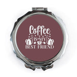 Coffee Lover Pocket Mirror, Best Friend Gift, Coffee Addict Compact Mirror, Caffeine Portable Mirror, Cute Coffee Gift, Coffee Fanatic - Tawshia