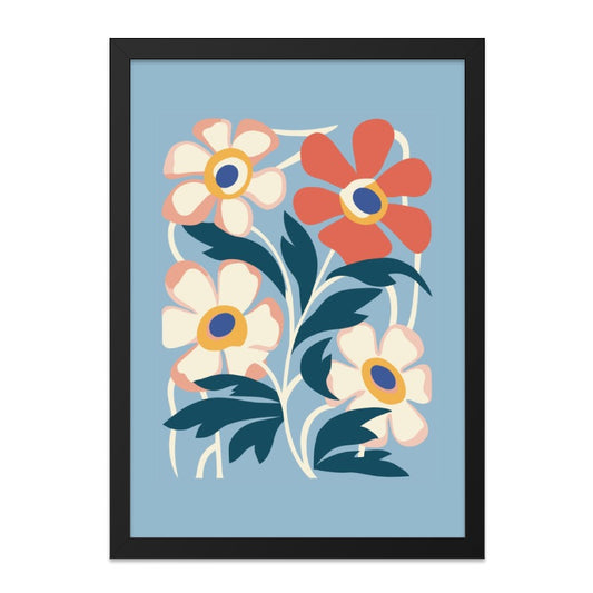Floral Wall Art, Minimalist Flower Print, Modern Botanical Decor, Colorful Floral Illustration, Home Decor Wall Art - Tawshia