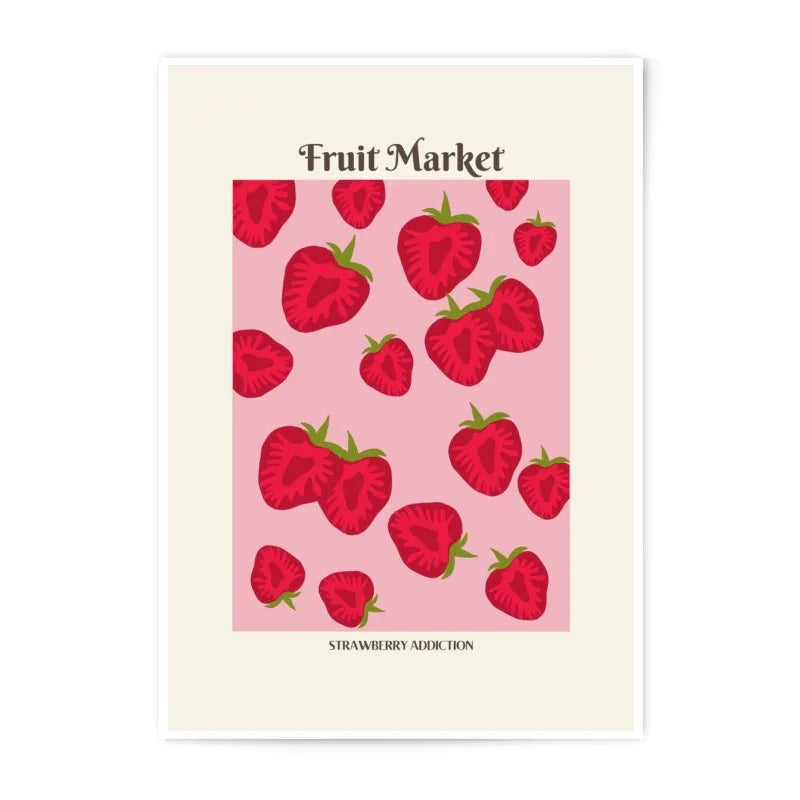 Fruit Market Photographic Print, Strawberry Addiction, Kitchen Wall Decor, Food Art Print, Berry Print, Modern Art, Wall Hanging, Gift Idea - Tawshia
