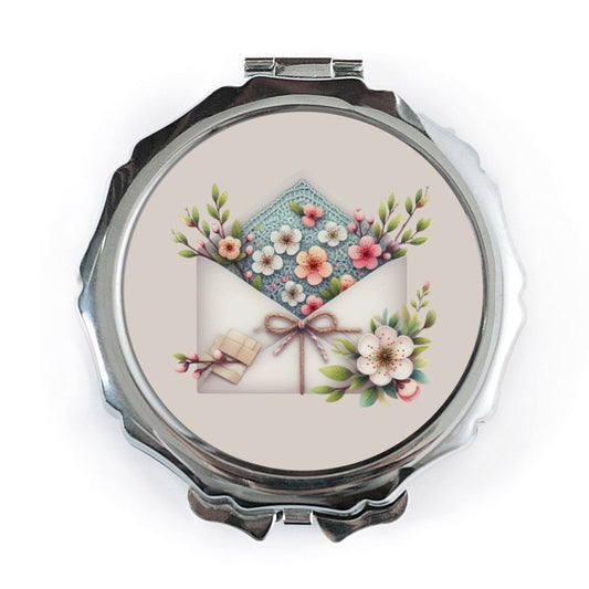 Floral Envelope Pocket Mirror, Cute Flower Pocket Mirror, Elegant Pocket Mirror, Purse Mirror, Gifts for Her, Stylish Mirror, Travel Mirror - Tawshia