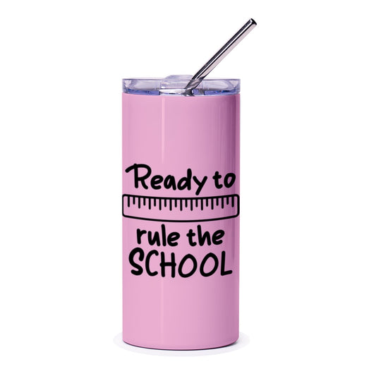 Back to School Tumbler, Ready to Rule the School, Teacher Tumbler, Student Gift, School Ruler Tumbler, Pink Tumbler, Gift For Teacher - Tawshia