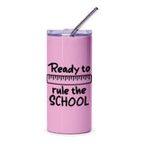 Back to School Tumbler, Ready to Rule the School, Teacher Tumbler, Student Gift, School Ruler Tumbler, Pink Tumbler, Gift For Teacher - Tawshia