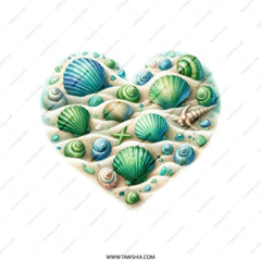 Seashell Heart Tote Bag, Beach Lover Gift, Ocean Theme Tote, Coastal Style Bag, Nautical Design Handbag, Unique Gift for Her, Summer Tote - Tawshia