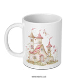 Watercolor Castle Mug, Fairy Tale Mug, Princess Castle Coffee Mug, Whimsical Home Decor Mug, Pink Castle Gift Idea, Fantasy Mug - Tawshia