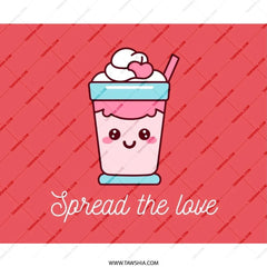 Cute Kawaii Drink Mouse Pad, Spread the Love, Pink Aesthetic, Valentines Day Gift, Trendy Desk Decor, Office Accessories, Gaming Pad - Tawshia