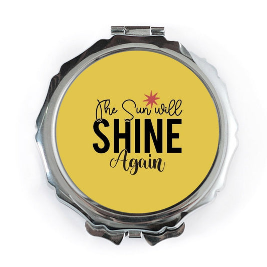 Sunshine Pocket Mirror, Inspirational Quote Mirror, The Sun Will Shine Again Compact Mirror, Self Care Gift, Positive Affirmation Mirror - Tawshia
