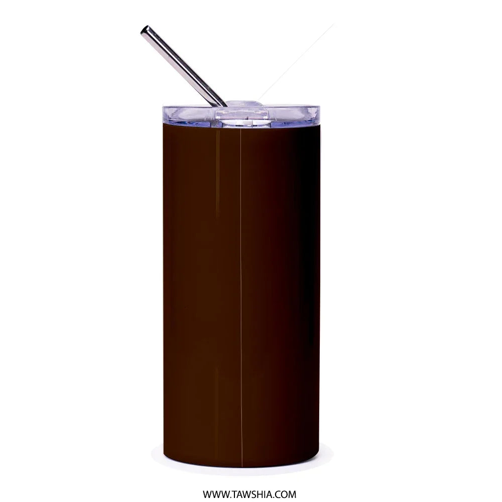 Elegant Dark Brown Tumbler with Straw Stylish Drinkware product type