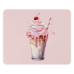 Strawberry Milkshake Mouse Pad, Cute Pink Drink Art, Dessert Lover Gift, Watercolor Style, Office Decor, Sweet Treat, Foodie Gift - Tawshia