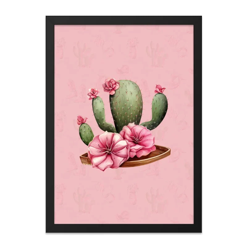 Cactus Wall Art, Pink Flower Print, Southwestern Decor, Botanical Art Print, Desert Wall Art, Home Decor, Floral Cactus Art - Tawshia