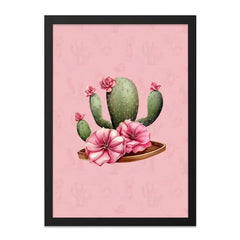 Cactus Wall Art, Pink Flower Print, Southwestern Decor, Botanical Art Print, Desert Wall Art, Home Decor, Floral Cactus Art - Tawshia