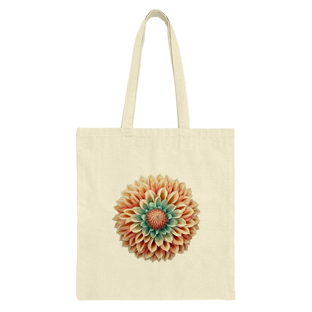 Dahlia Flower Tote Bag, Floral Print Shopping Bag, Unique Design Reusable Bag, Stylish Everyday Tote, Gift for Garden Lover - Tawshia