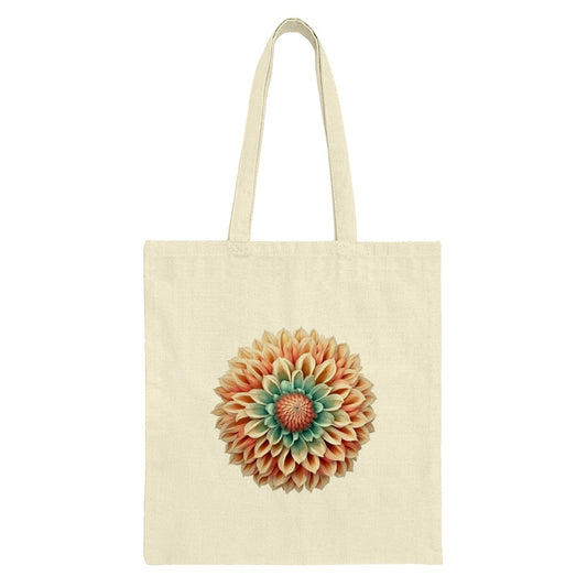 Dahlia Flower Tote Bag, Floral Print Shopping Bag, Unique Design Reusable Bag, Stylish Everyday Tote, Gift for Garden Lover - Tawshia