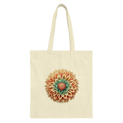 Dahlia Flower Tote Bag, Floral Print Shopping Bag, Unique Design Reusable Bag, Stylish Everyday Tote, Gift for Garden Lover - Tawshia
