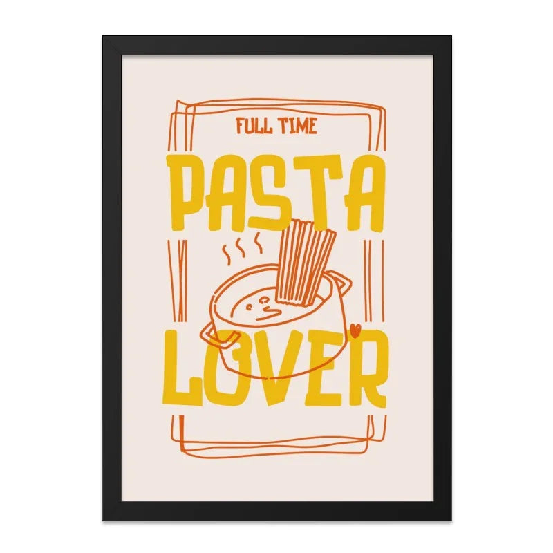 Pasta Lover Wall Art, Foodie Print, Kitchen Decor, Full Time Pasta, Modern Art Print, Home Decor, Gift for Pasta Lover - Tawshia