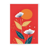 Floral Photographic Print, Modern Flower Art, Red Orange Botanical Wall Decor, Nature Photography, Home Decor, Unique Gift Idea - Tawshia
