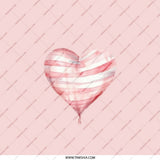 Heart Balloon Pocket Mirror, Cute Pink Valentine Mirror, Striped Heart, Kawaii Gift for Her, Travel Mirror, Makeup Mirror, Compact Mirror - Tawshia