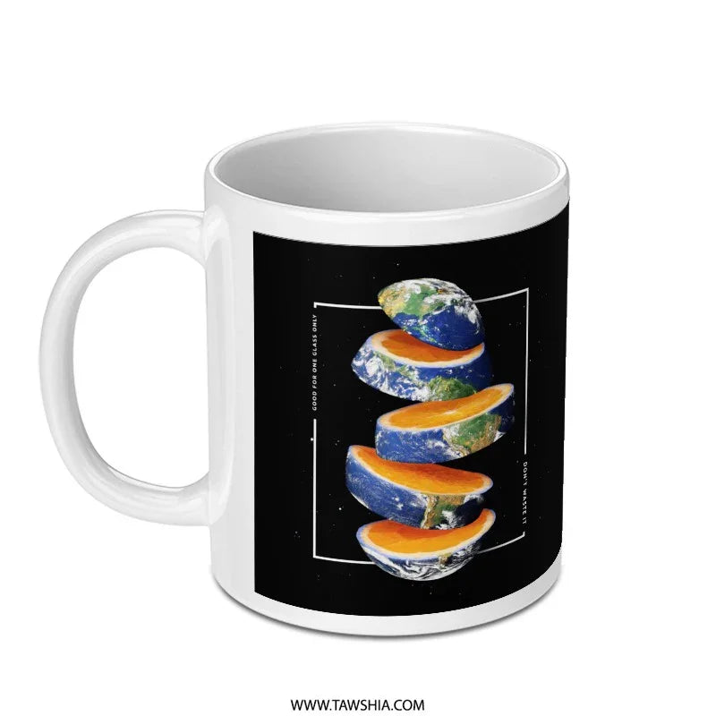 Unique Earth and Fruit Collage Design Mug product