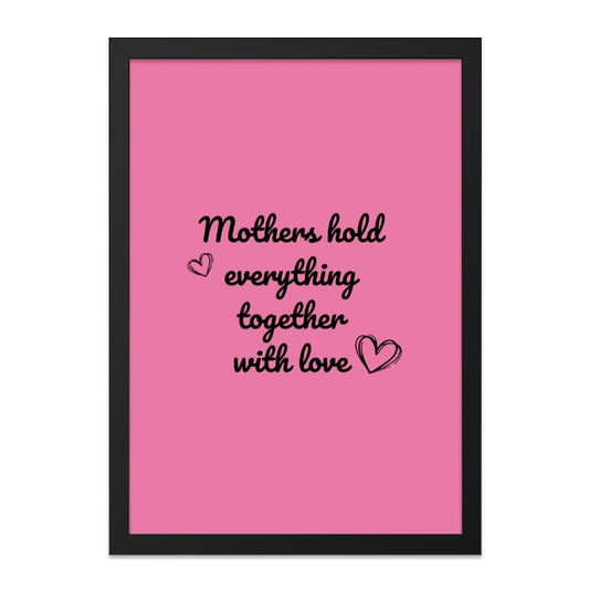 Mothers Hold Wall Art, Pink Wall Decor, Mothers Day Gift, Mothers Love Quote, Heart Wall Art, Family Wall Decor, Gift for Mother - Tawshia