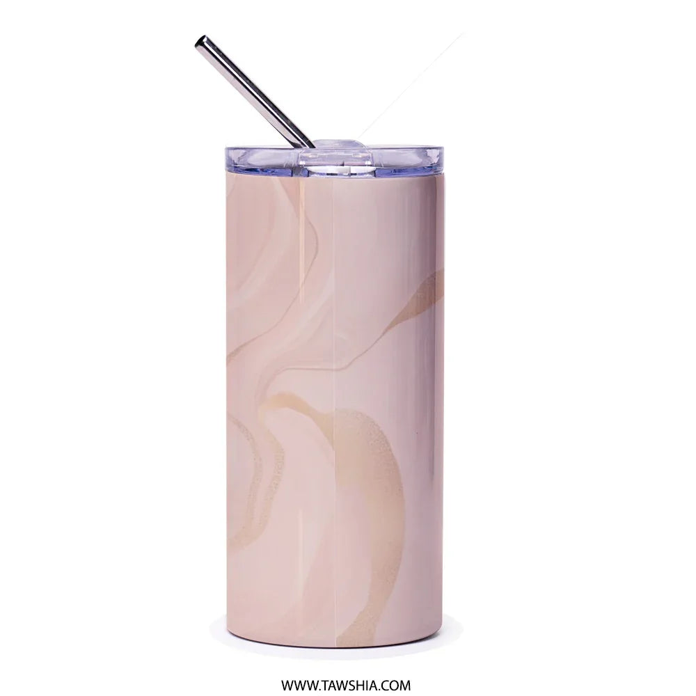 Elegant Pink and Gold Marble Insulated Tumbler product