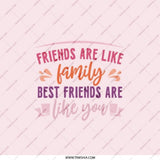 Friends Are Like Family Pocket Mirror, Best Friends Gift, Inspirational Quote Mirror, Sister Gift, Friendship Present, Cute Mirror - Tawshia