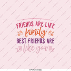 Friends Are Like Family Pocket Mirror, Best Friends Gift, Inspirational Quote Mirror, Sister Gift, Friendship Present, Cute Mirror - Tawshia