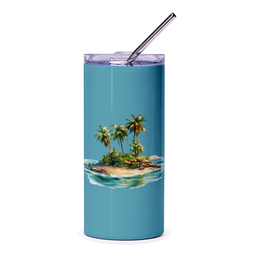 Island Tumbler, Beach Tumbler, Tropical Tumbler, Palm Tree Tumbler, Summer Tumbler, Vacation Tumbler, Gift for Her, Gift for Him - Tawshia