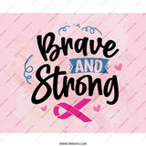Brave Strong Mouse Pad, Breast Cancer Awareness Gift, Pink Ribbon Support, Motivation Desk Decor, Survivor Present, Fight Like A Girl - Tawshia