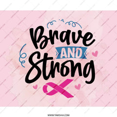 Brave Strong Mouse Pad, Breast Cancer Awareness Gift, Pink Ribbon Support, Motivation Desk Decor, Survivor Present, Fight Like A Girl - Tawshia