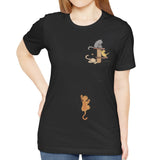 Playful Cats Graphic Design Black T-Shirt producttype