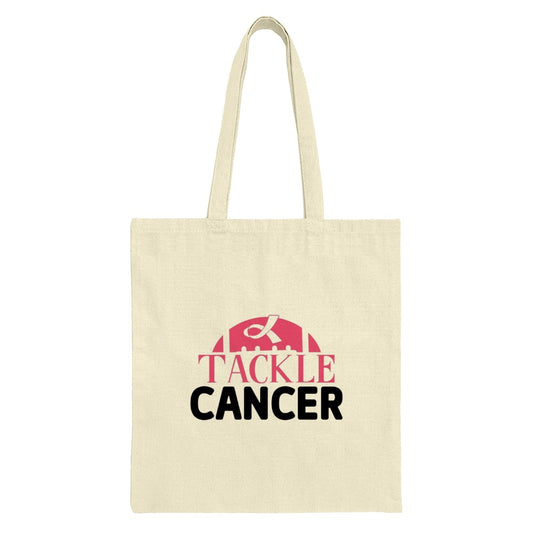 Tackle Cancer Tote Bag, Cancer Awareness, Pink Ribbon Support, Gift for Survivor, Strong Woman, Inspirational Bag, Everyday Carry Bag - Tawshia